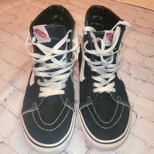 Black Vans High Tops, Men 9, Women 10.5